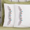 Herrschners Adela Pillowcase Pair Stamped Embroidery