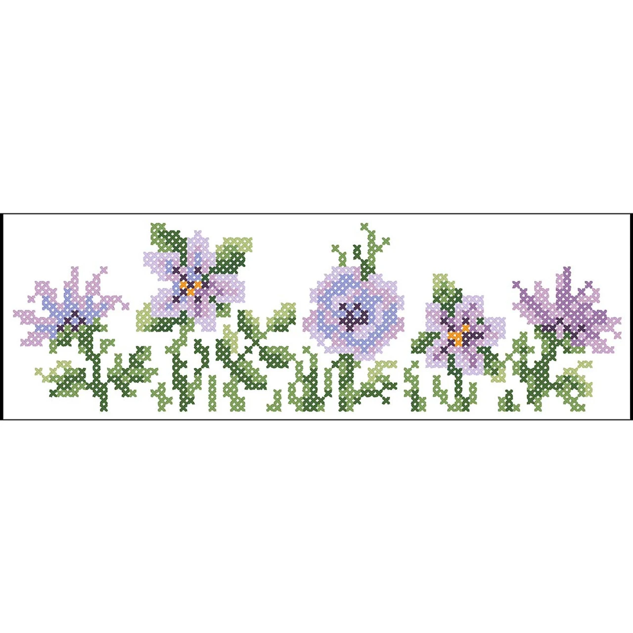 Herrschners Soft Petals Pillowcase Pair Stamped Cross-Stitch 2 Herrschners Soft Petals Pillowcase Pair Stamped Cross-Stitch - Image 2
