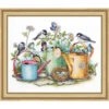 Dimensions Watering Cans Stamped Cross-Stitch Kit