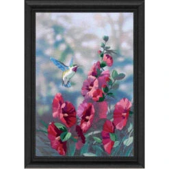 Dimensions Hollyhocks In Bloom Stamped Embroidery Kit