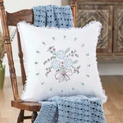 Herrschners Felicity Pillow Cover Stamped Embroidery