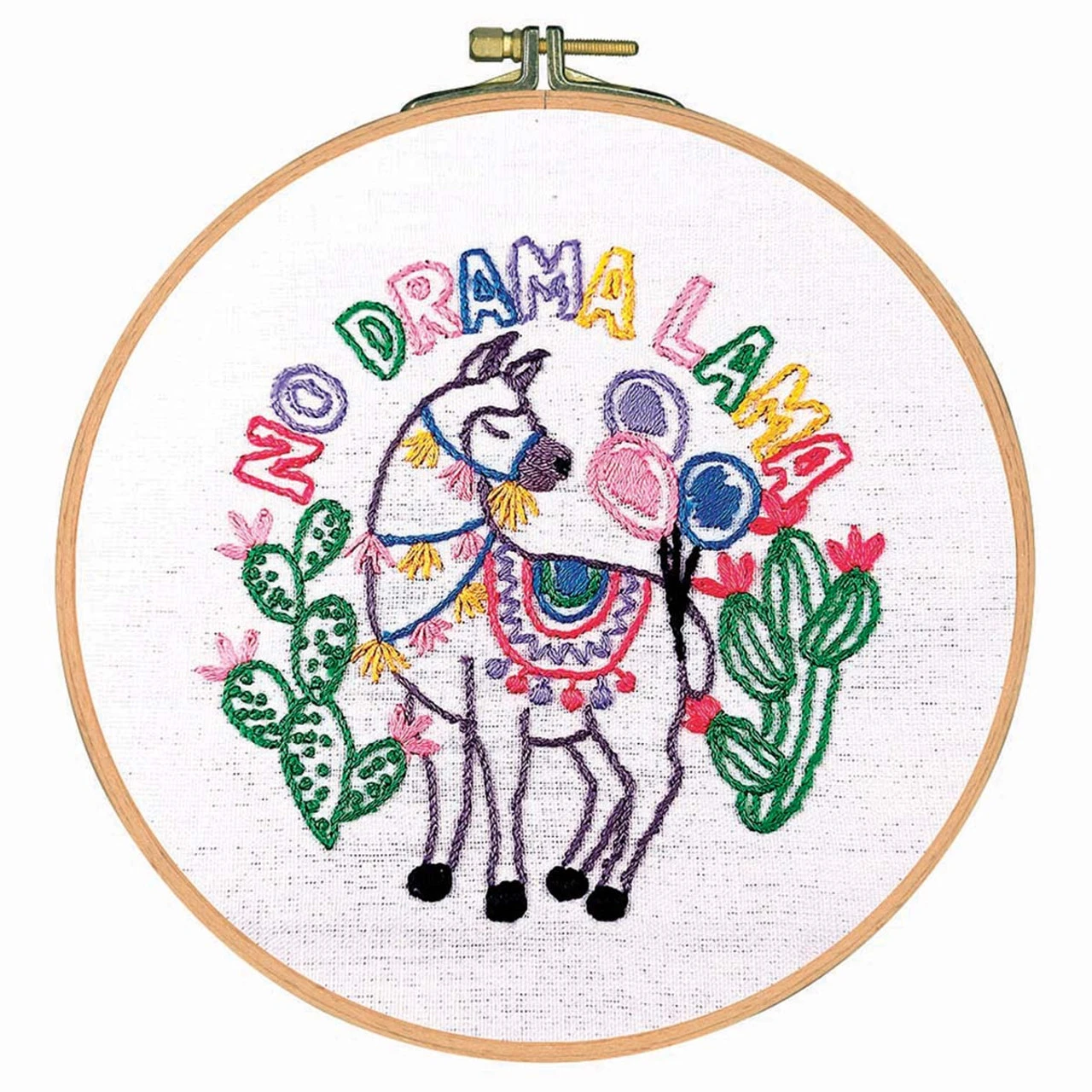 Craftways No Drama Llama Hoop Stamped Embroidery Kit 1 Craftways No Drama Llama Hoop Stamped Embroidery Kit