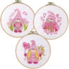 Craftways Pink Gnome Hoop Set Stamped Embroidery