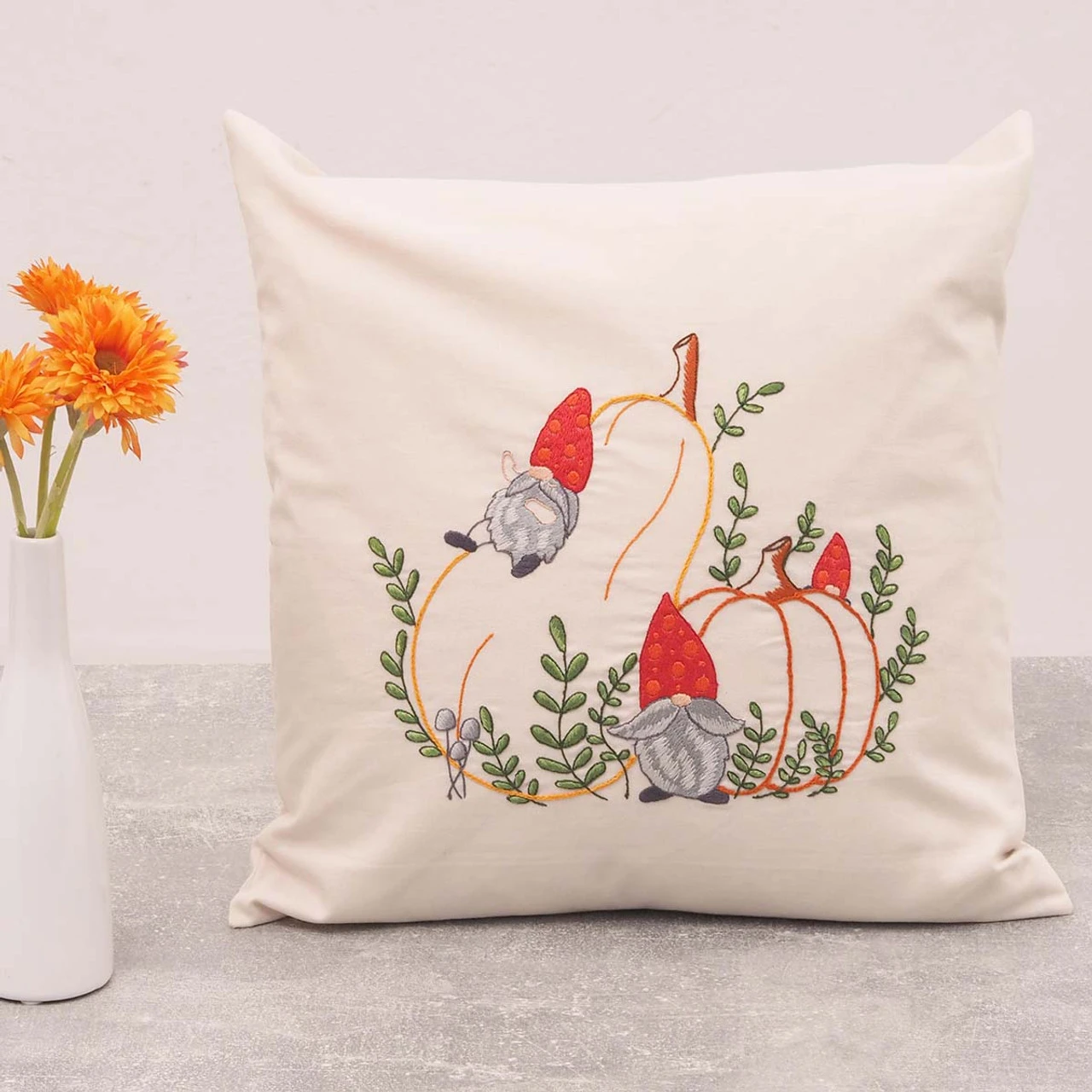 Craftways Gnome Sweet Gnome Pillows Stamped Embroidery Kit 2 Craftways Gnome Sweet Gnome Pillows Stamped Embroidery Kit - Image 2