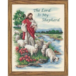 Dimensions The Lord Is My Shepherd Stamped Cross-Stitch Kit