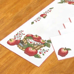 Herrschners Apple Barrel TR & Napkins Stamped Cross-Stitch