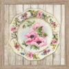 RIOLIS Plate With Pink Poppies Stamped Embroidery Kit