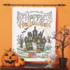 Herrschners Happy Halloween Lap Quilt Top Stamped Cross-Stitch Kit