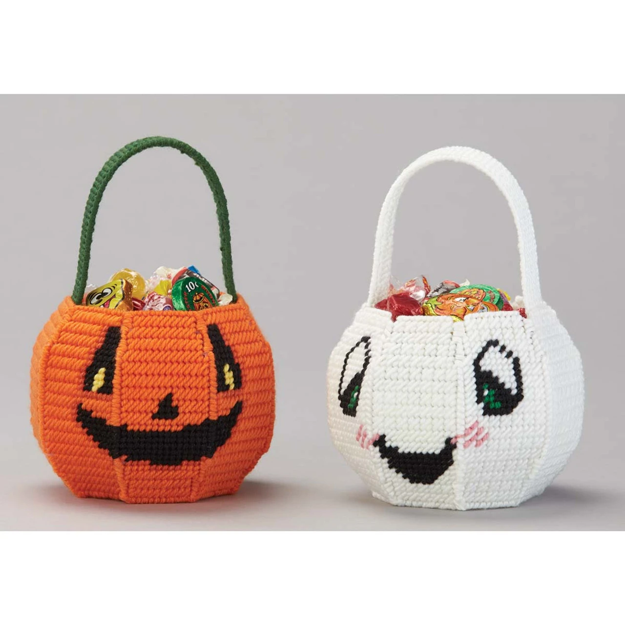 Herrschners Trick Or Treat Baskets Plastic Canvas Kit 1 Herrschners Trick Or Treat Baskets Plastic Canvas Kit