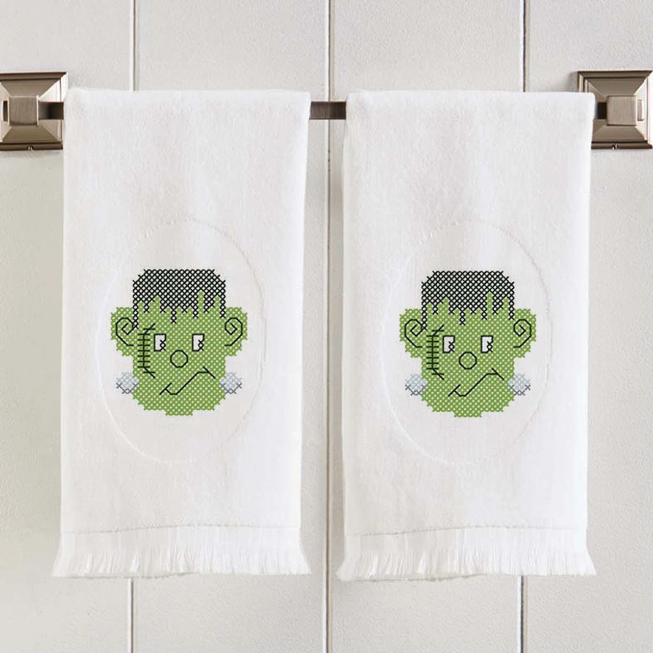 Herrschners Frankie Terry Towel Pair Stamped Cross-Stitch 1 Herrschners Frankie Terry Towel Pair Stamped Cross-Stitch