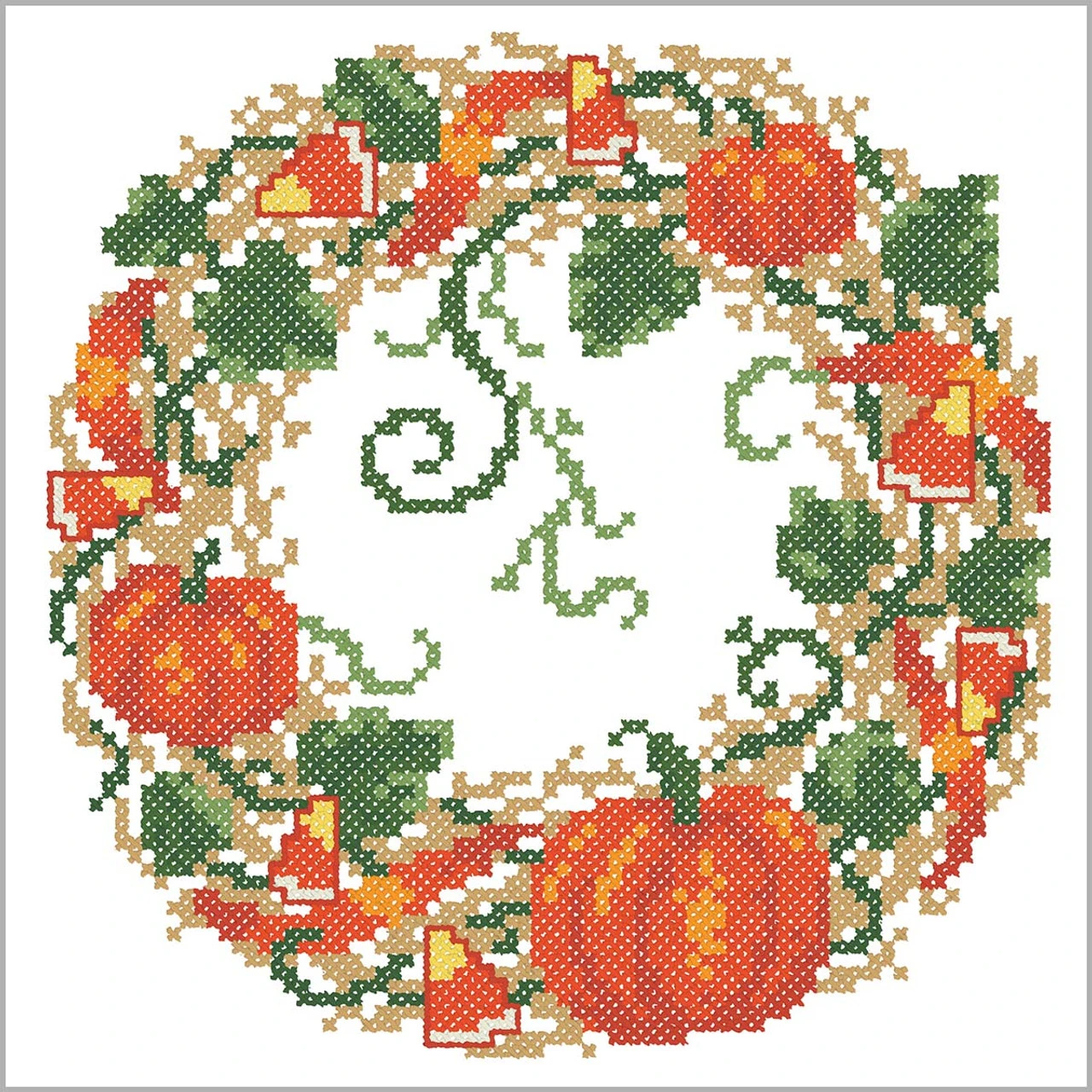 Herrschners Farmhouse Halloween Quilt Blocks Stamped Cross-Stitch 4 Herrschners Farmhouse Halloween Quilt Blocks Stamped Cross-Stitch - Image 4