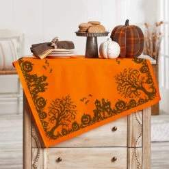 Nob Hill Haunted Lane Table Topper Stamped Cross-Stitch Kit