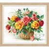 RIOLIS Basket With Roses Counted Cross-Stitch Kit