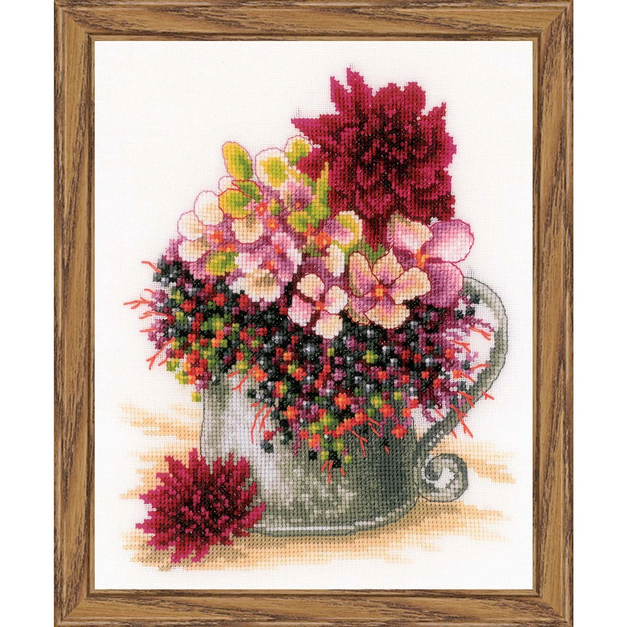 Lanarte Pink Blush Bouquet Counted Cross-Stitch Kit 1 Lanarte Pink Blush Bouquet Counted Cross-Stitch Kit
