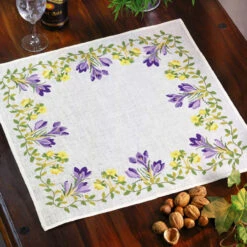 Eva Rosenstand Crocus Table Topper Counted Cross-Stitch Kit