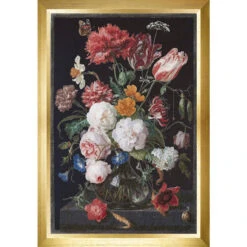 Thea Gouverneur Still Life I With Flowers In A Glass Vase Counted Cross-Stitch Kit
