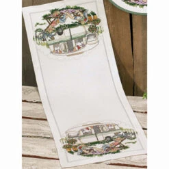 Permin Camping Life Table Runner Counted Cross-Stitch Kit