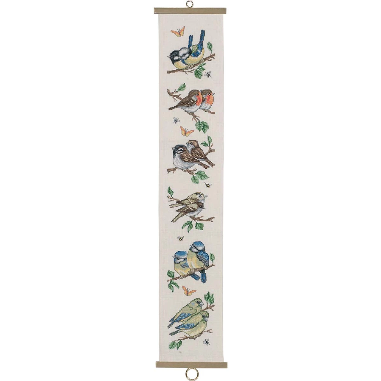 Permin Garden Birds Bell Pull Counted Cross-Stitch Kit 1 Permin Garden Birds Bell Pull Counted Cross-Stitch Kit