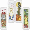 Herrschners Cats For All Seasons Bookmarks Counted Cross-Stitch Kit