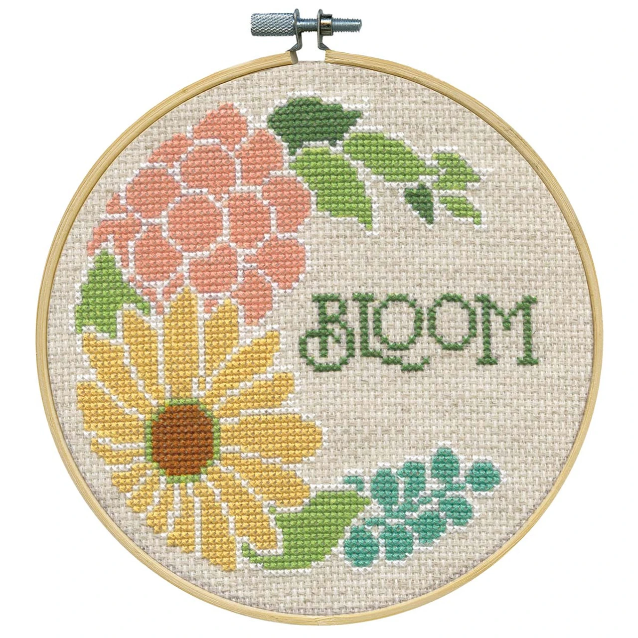 Design Works Bloom Hoop Counted Cross-Stitch Kit 1 Design Works Bloom Hoop Counted Cross-Stitch Kit
