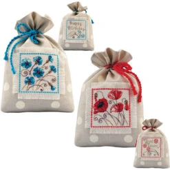 RIOLIS Floral Gift Bags Counted Cross-Stitch Kit
