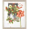 LanArte Stunning Blooms On Aida Counted Cross-Stitch Kit