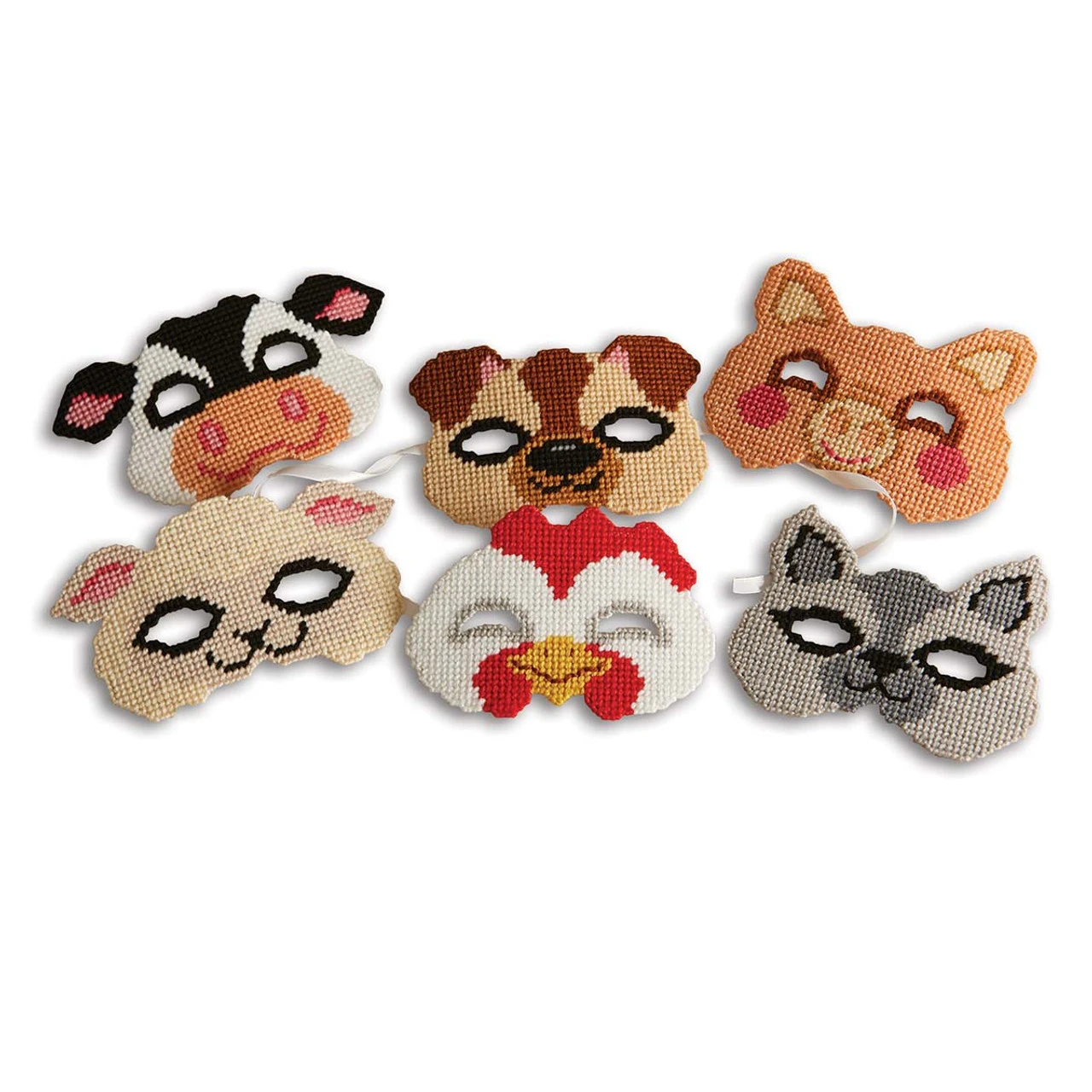 Herrschners Down At The Farm Masks Plastic Canvas Kit 1 Herrschners Down At The Farm Masks Plastic Canvas Kit