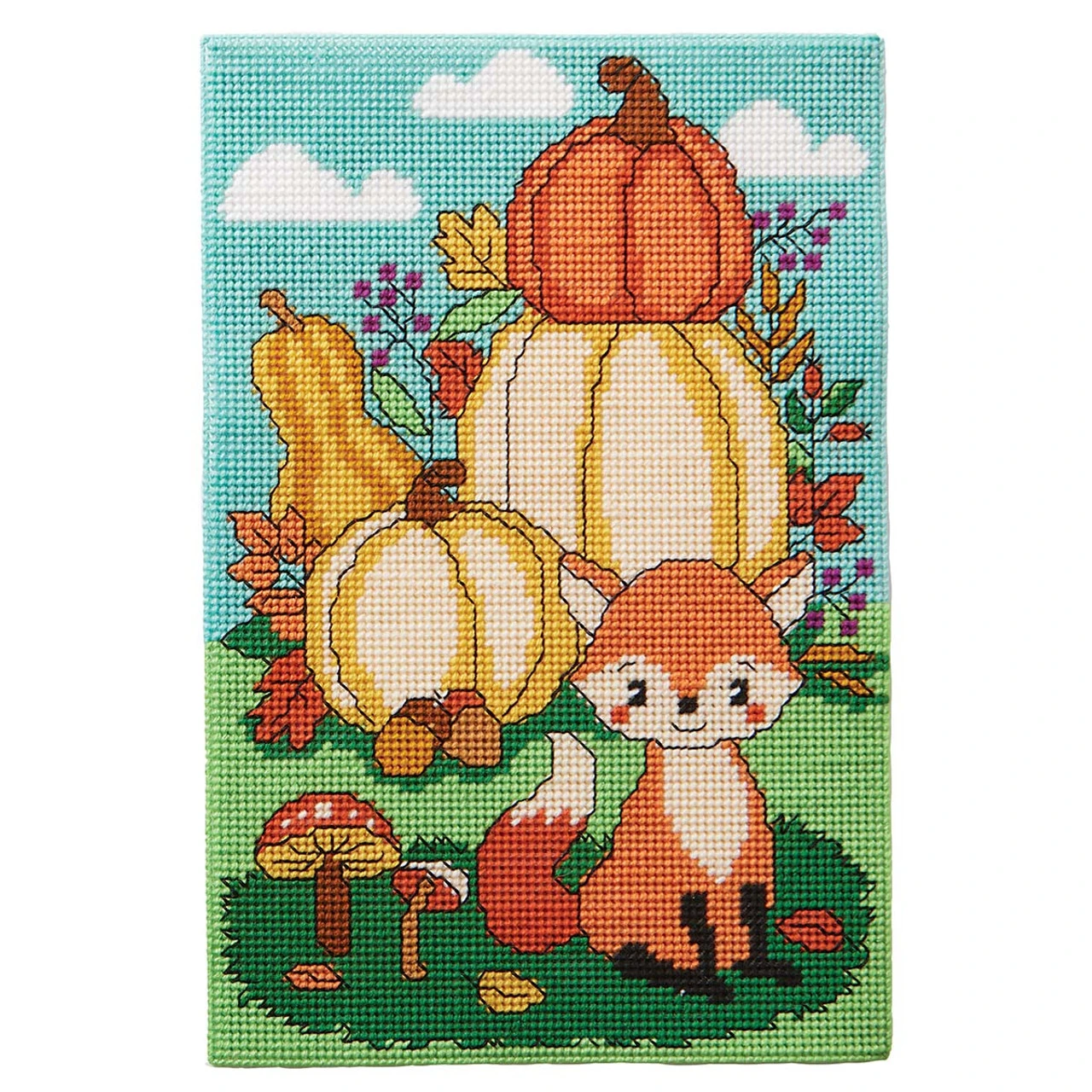Herrschners Happy Harvest Wall Hanging Plastic Canvas Kit 1 Herrschners Happy Harvest Wall Hanging Plastic Canvas Kit