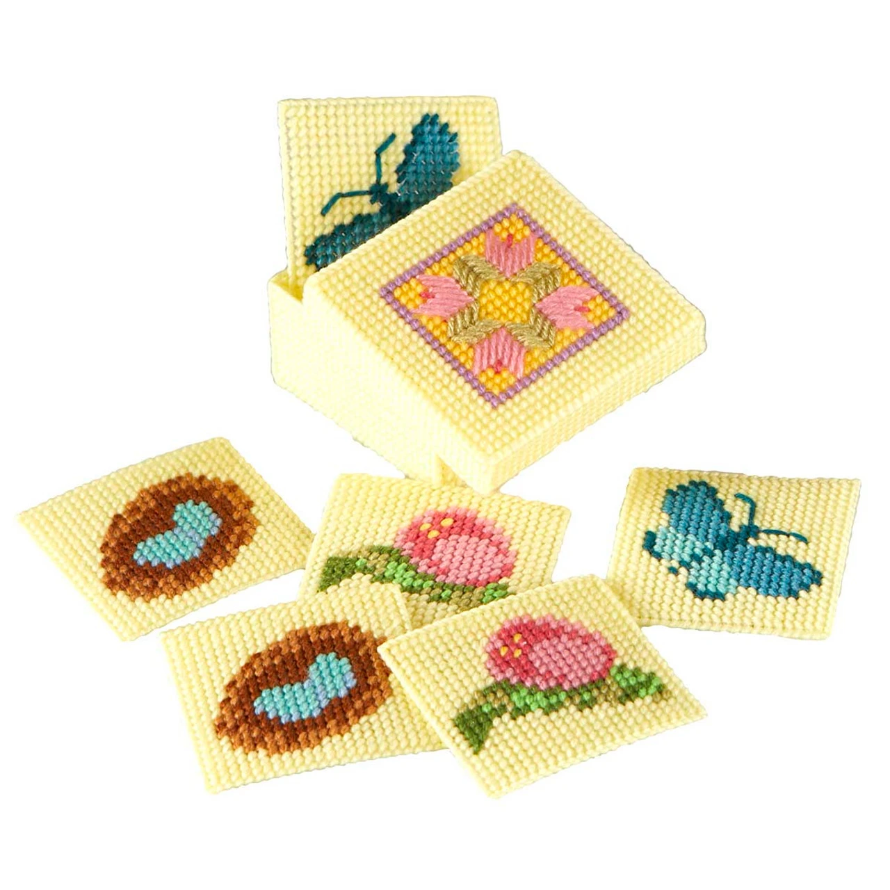 Herrschners Spring Welcome Coasters Plastic Canvas Kit 1 Herrschners Spring Welcome Coasters Plastic Canvas Kit