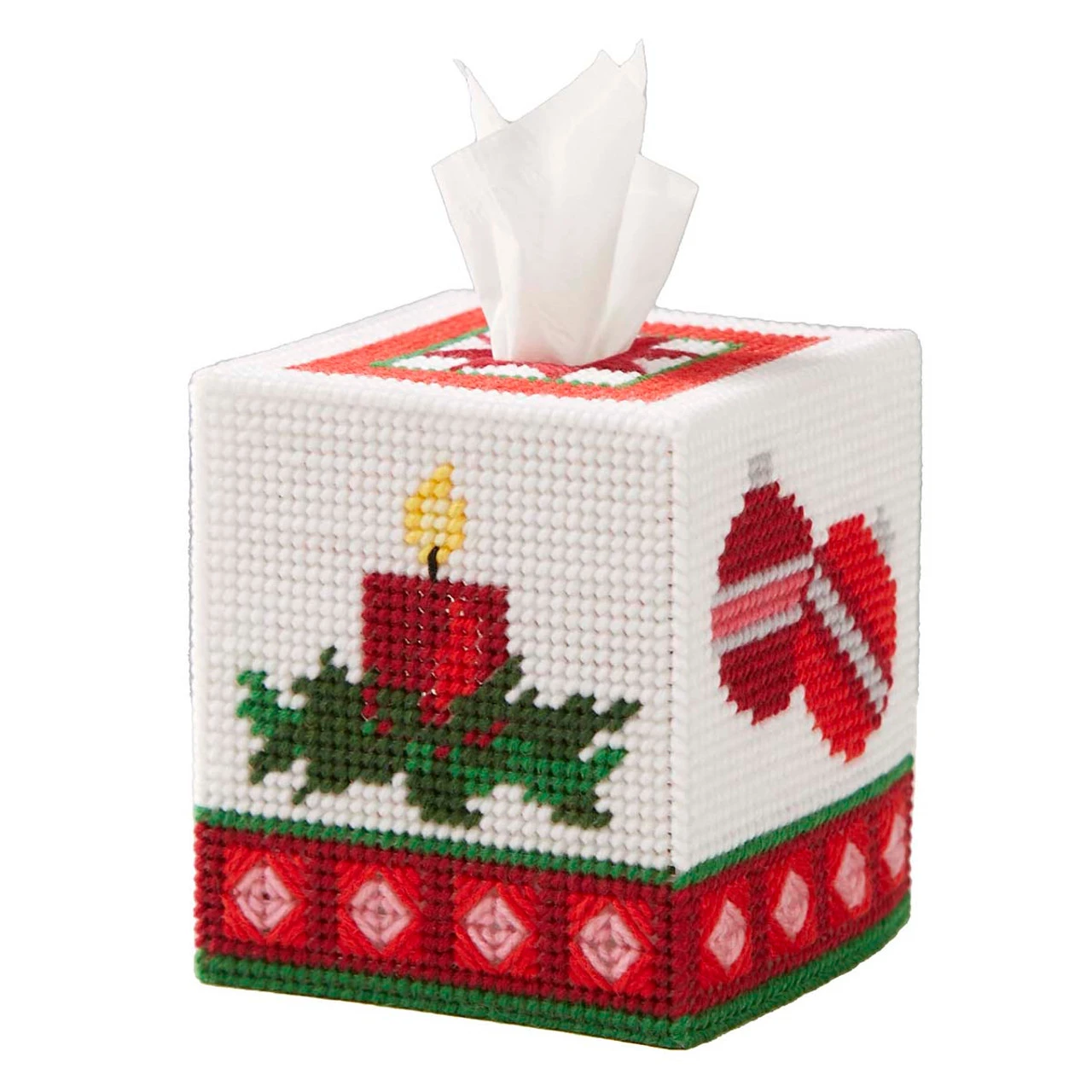 Herrschners Winter Welcome Tissue Box Plastic Canvas Kit 1 Herrschners Winter Welcome Tissue Box Plastic Canvas Kit