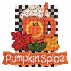Herrschners Pumpkin Spice Wall Hanging Plastic Canvas Kit