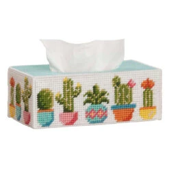 Herrschners Potted Succulents Tissue Box Plastic Canvas Kit