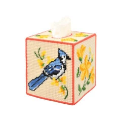 Herrschners Garden Visitor Tissue Box Plastic Canvas Kit