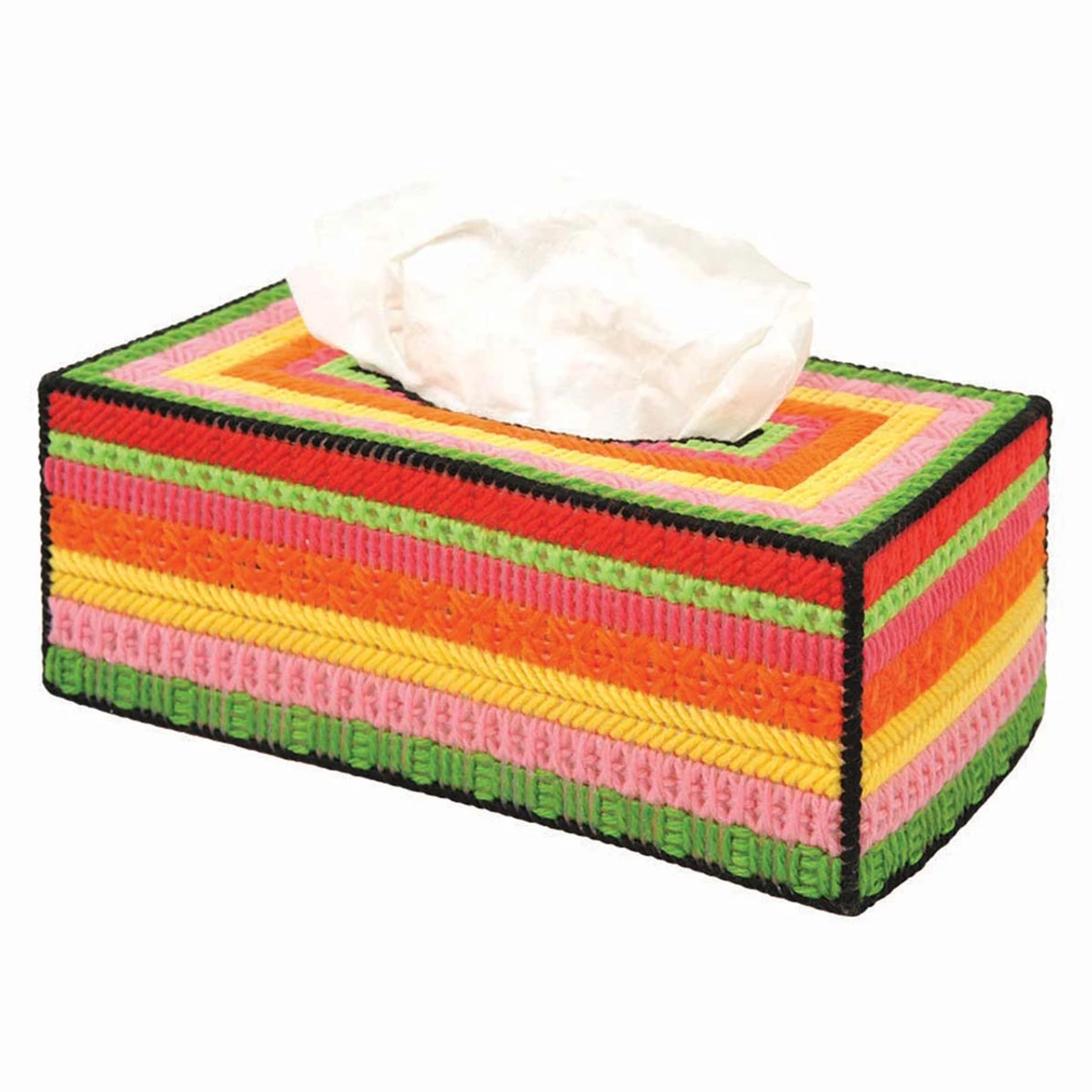 Herrschners Summer Brights Sampler Tissue Box Plastic Canvas Kit 1 Herrschners Summer Brights Sampler Tissue Box Plastic Canvas Kit