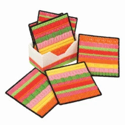 Herrschners Summer Brights Sampler Coasters Plastic Canvas Kit