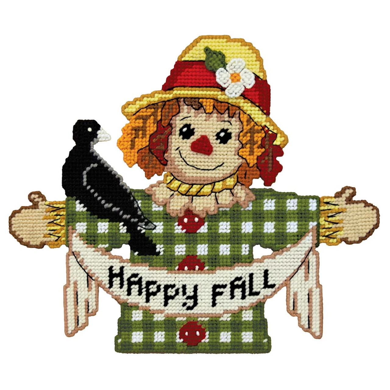 Design Works Happy Fall Scarecrow Wall Hanging Plastic Canvas Kit 1 Design Works Happy Fall Scarecrow Wall Hanging Plastic Canvas Kit