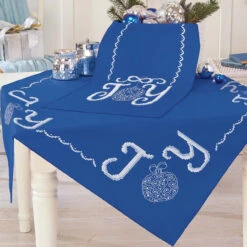 Herrschners Winter Joy Table Topper & Runner Stamped Cross-Stitch