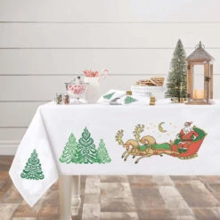 Herrschners Evergreen Tablecloth Stamped Cross-Stitch