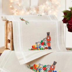 Nob Hill Nutcracker Table Runner Stamped Embroidery Kit