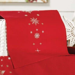 Herrschners Winter Snowflakes Table Runner Stamped Embroidery Kit