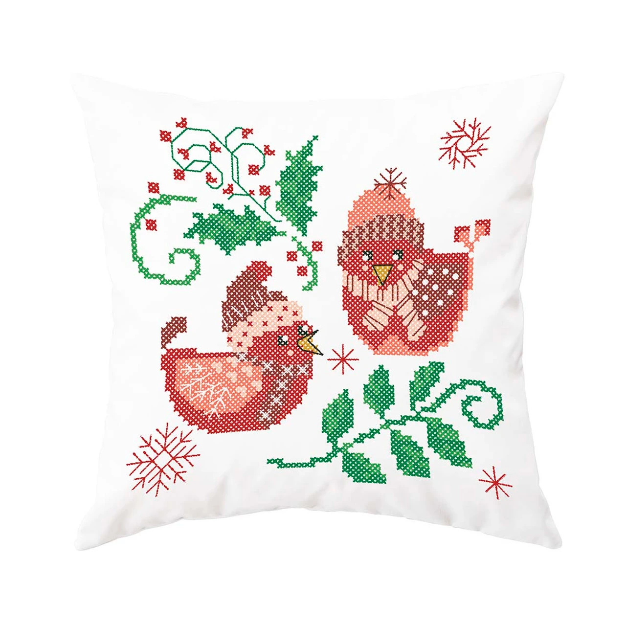 Herrschners Christmas Comfort Pillow Cover Stamped Cross-Stitch Kit 1 Herrschners Christmas Comfort Pillow Cover Stamped Cross-Stitch Kit