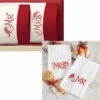 Herrschners Mr. & Mrs. Santa Pillowcase Pair & Towel Pair Stamped Cross-Stitch