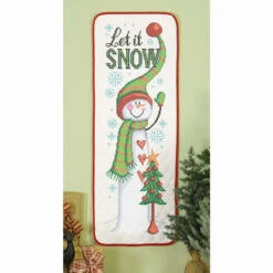 Herrschners Let It Snow Banner Wall Hanging Stamped Cross-Stitch Kit