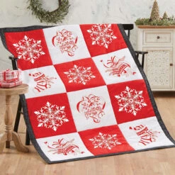 Herrschners Holiday Treasures Quilt Blocks Stamped Embroidery