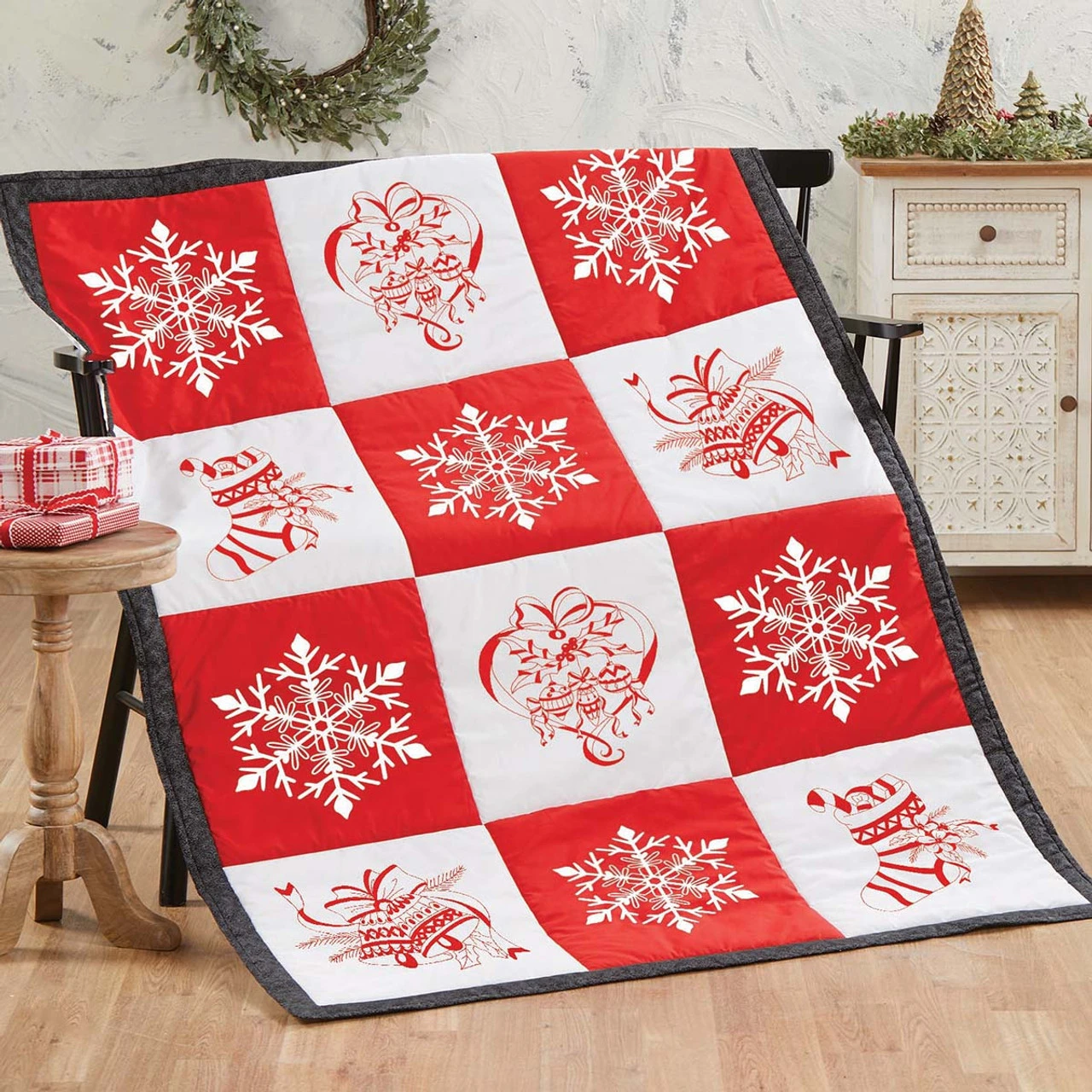 Herrschners Holiday Treasures Quilt Blocks Stamped Embroidery 1 Herrschners Holiday Treasures Quilt Blocks Stamped Embroidery