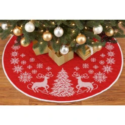 Herrschners Enchanted Winter Tree Skirt Stamped Cross-Stitch Kit