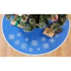 Herrschners Blue Fabric Tree Skirt Stamped Cross-Stitch