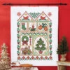 Herrschners Christmas Sampler Lap Quilt Top Stamped Cross-Stitch Kit