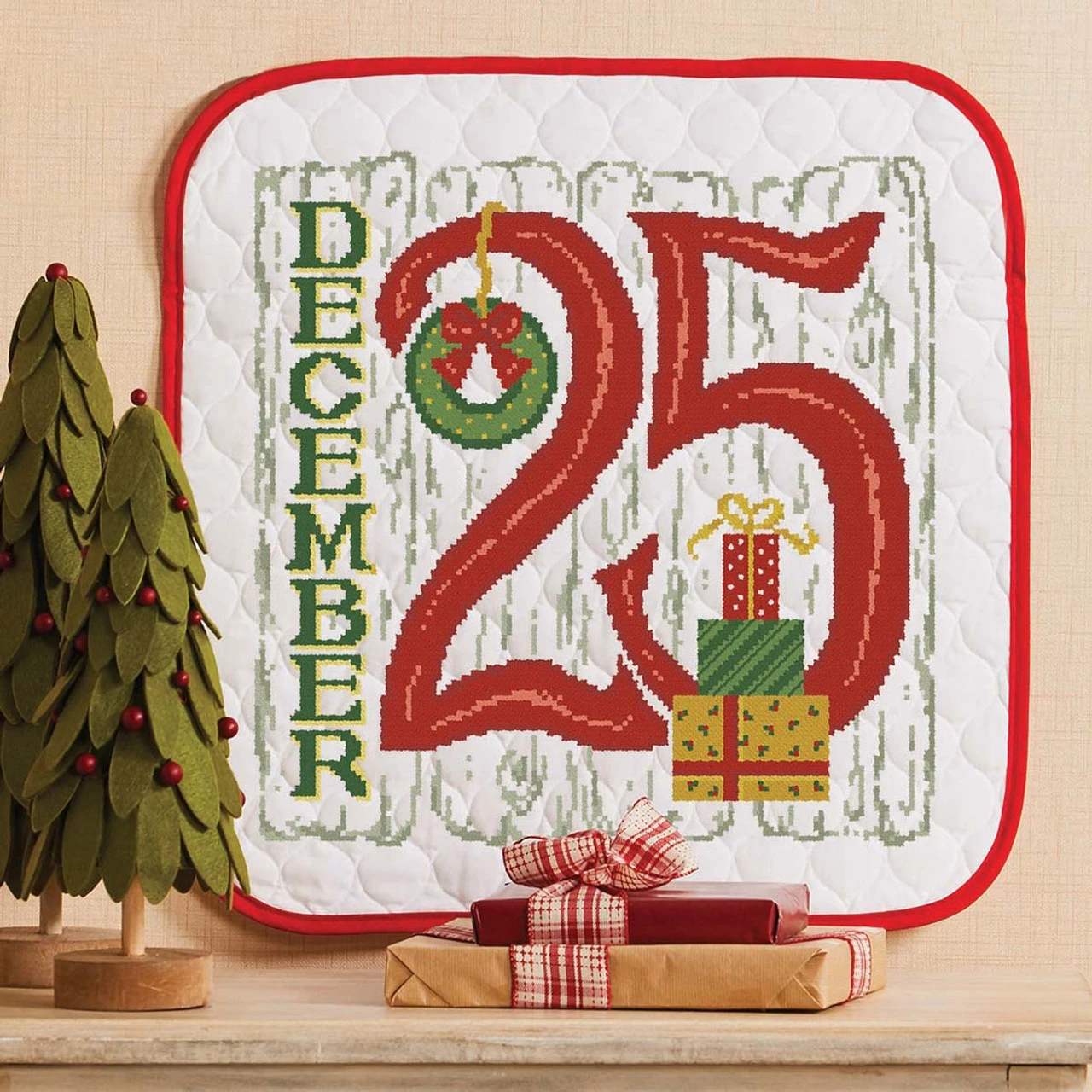 Herrschners December 25th Wall Hanging Stamped Cross-Stitch Kit 1 Herrschners December 25th Wall Hanging Stamped Cross-Stitch Kit