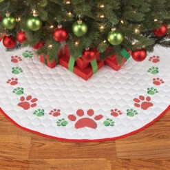 Herrschners Pet Paws Tree Skirt Stamped Cross-Stitch Kit